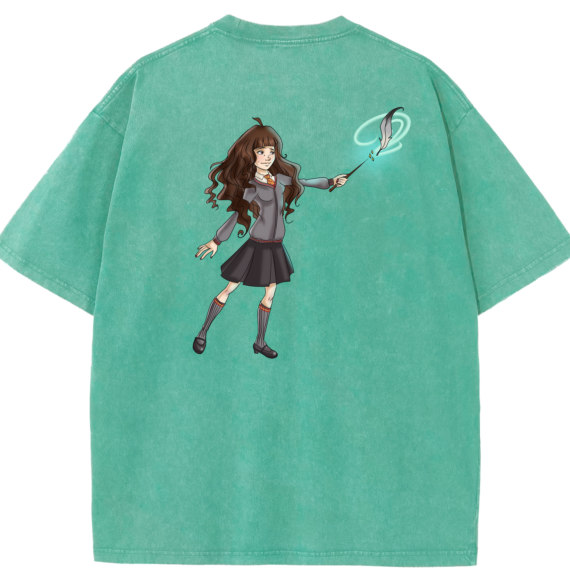 （画像用） Harry Potter ハリー・ポッターシリーズ 綿100% ヴィンテージ風 半袖Tシャツ（背面プリント）
